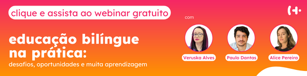 Banner divulgação webinar educação bilíngue na prática